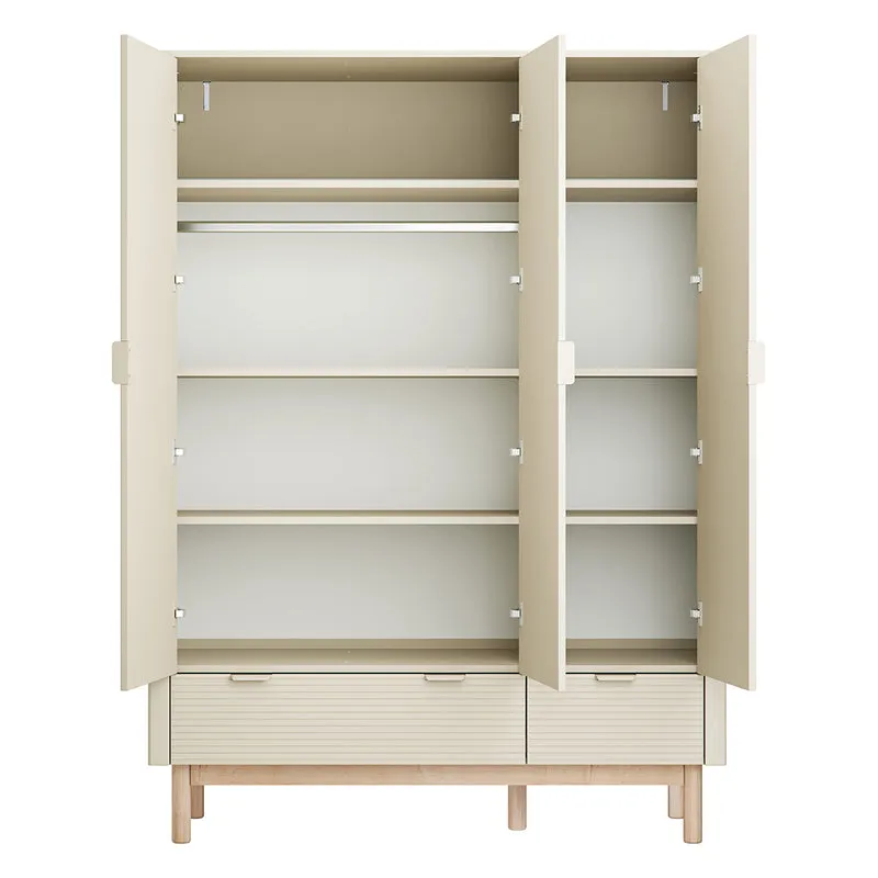 Armoire 3 portes 2 tiroirs Pinio Miloo Champagne