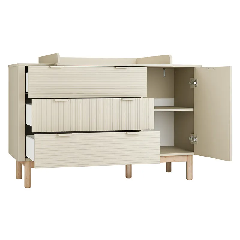 Commode 3 tiroirs 1 porte Pinio Miloo Champagne