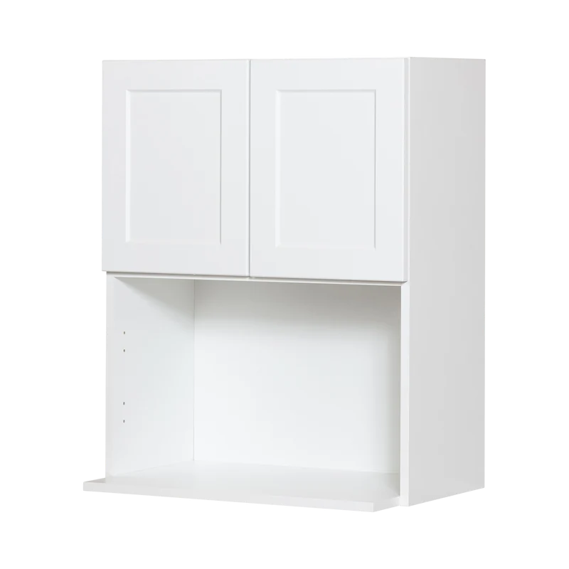 Cabinet de Haut Micro-Ondes - 2 Portes - 24 po de large x 30 po de hauteur - Polymère Blanc Shaker