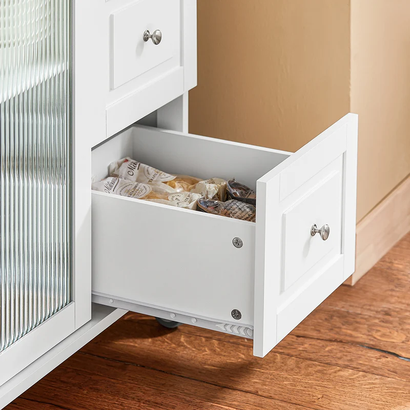 SoBuy FKW120-WN Desserte de Cuisine à roulettes îlot de Cuisine Chariot de Service Buffet Placard Armoire Cuisine