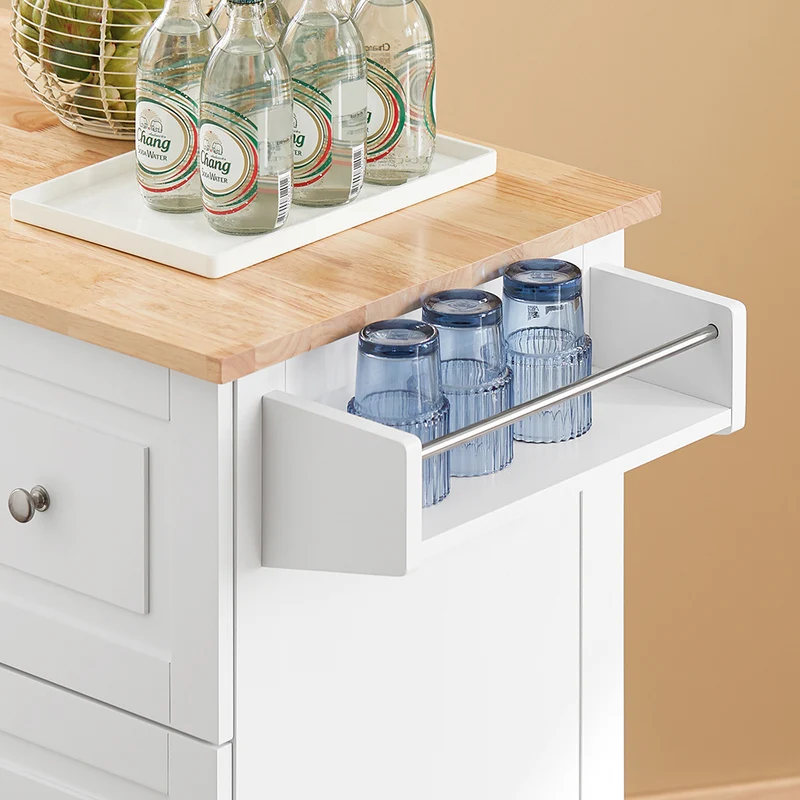 SoBuy FKW120-WN Desserte de Cuisine à roulettes îlot de Cuisine Chariot de Service Buffet Placard Armoire Cuisine