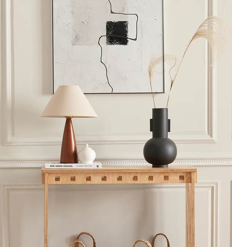 SoBuy HFSB01-N Table Console en Bois, Console Entrée Design, Bouts de Canapé, Table Décorative en Tenons et Mortaises