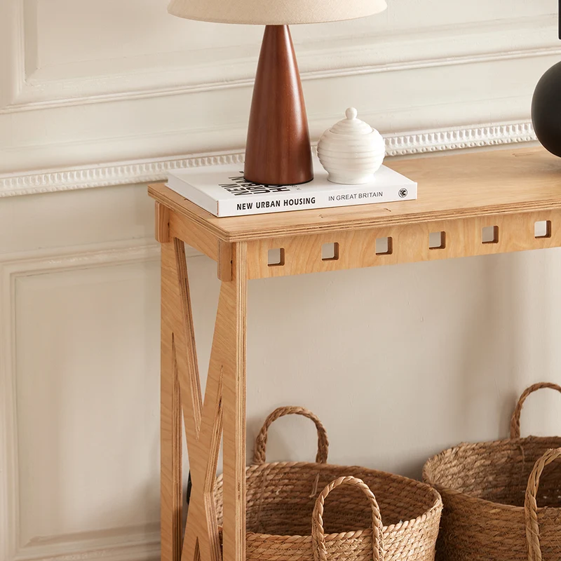 SoBuy HFSB01-N Table Console en Bois, Console Entrée Design, Bouts de Canapé, Table Décorative en Tenons et Mortaises