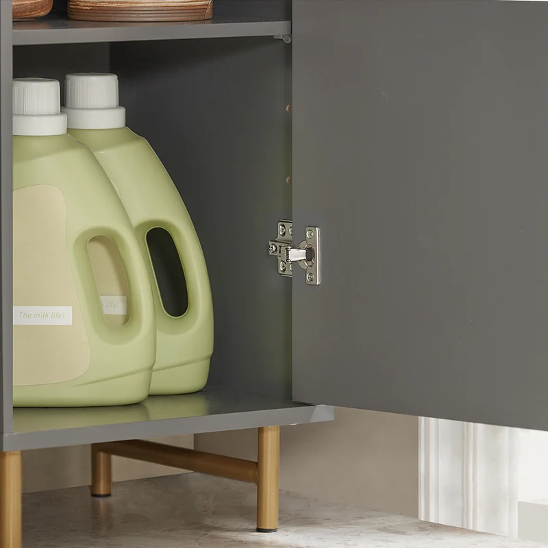SoBuy BZR130-HG Meuble Colonne de Salle de Bain, Armoire Toilette Haute, Placard avec étagères réglables, et 3 niches Ouvertes