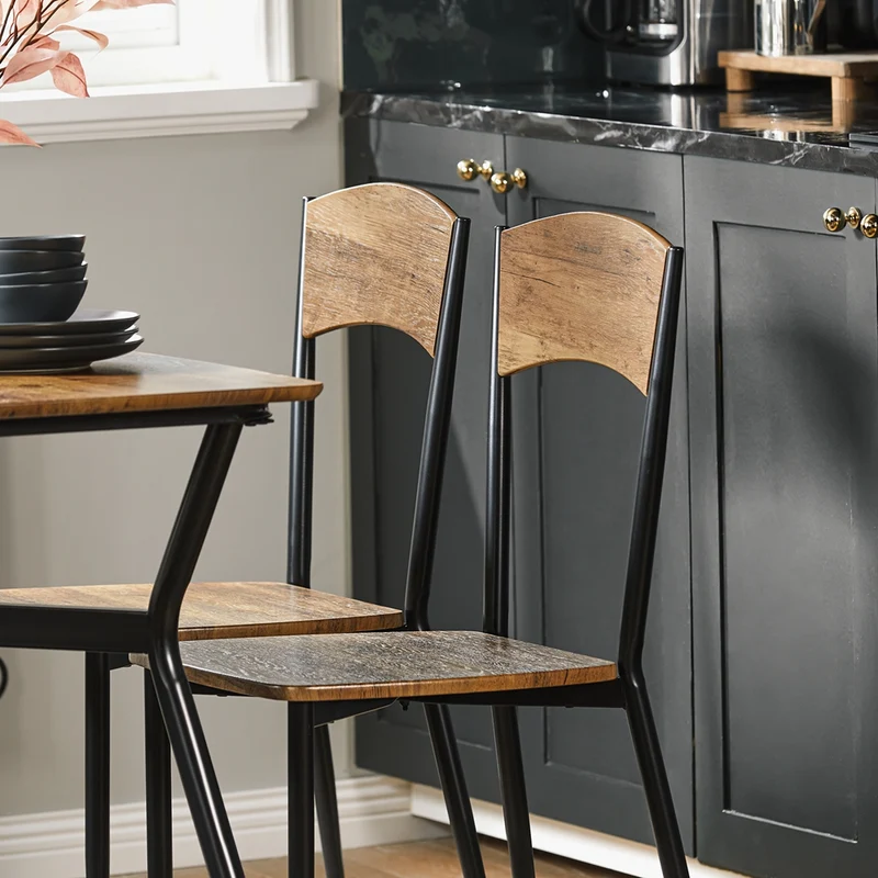 SoBuy OGT49-F Ensemble de Table à manger et 4 Chaises Table de Cuisine Set de 5 Pièces Cadre en Acier Table