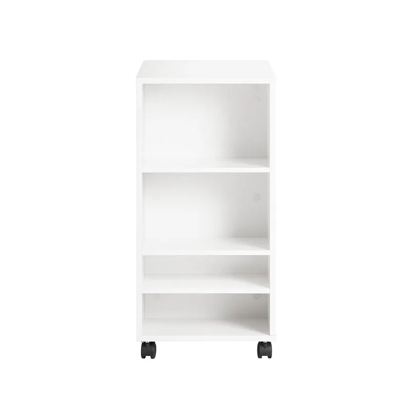 SoBuy FBT129-W Caisson de Bureau à 2 Tiroirs Support Imprimante sur Roulettes Bureau Mobile avec Étagères Ouvertes pour Documents Format A4