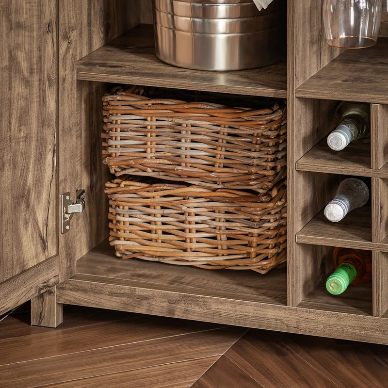 SoBuy SVW20-N îlot Central de Cuisine, Comptoir, Placard, Buffet, Armoire de Cuisine avec Porte-Verres et Porte-Bouteilles