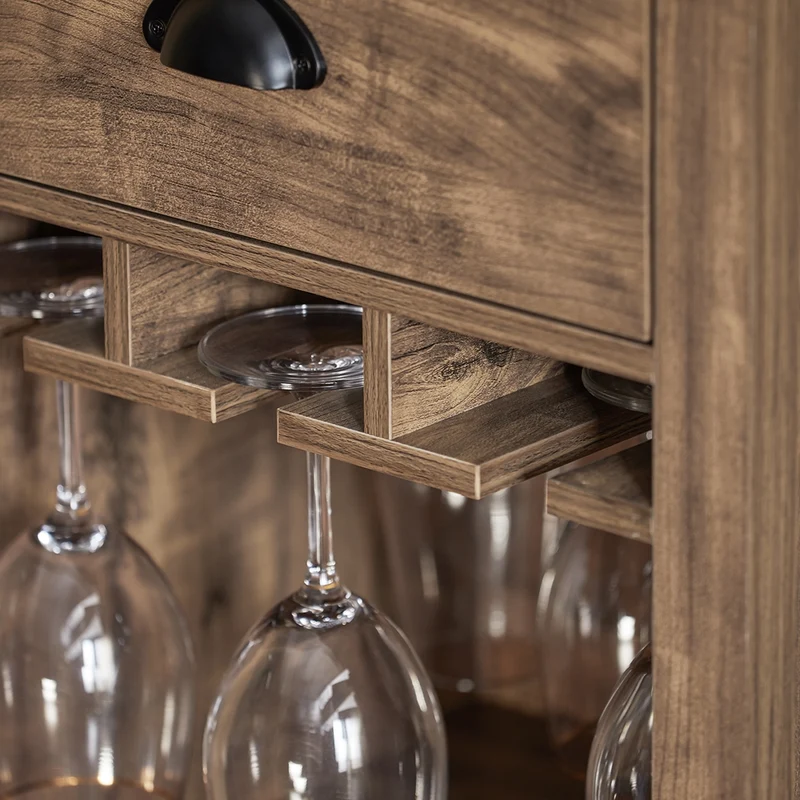 SoBuy SVW20-N îlot Central de Cuisine, Comptoir, Placard, Buffet, Armoire de Cuisine avec Porte-Verres et Porte-Bouteilles