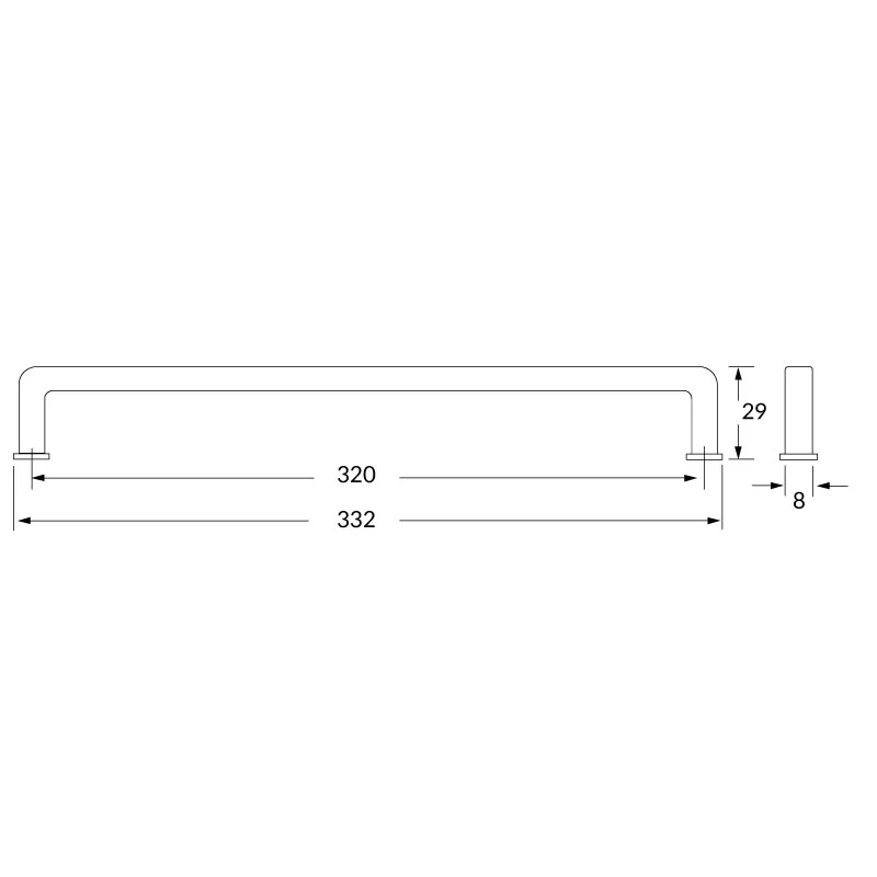 Poignée R73463 noir 320 mm
