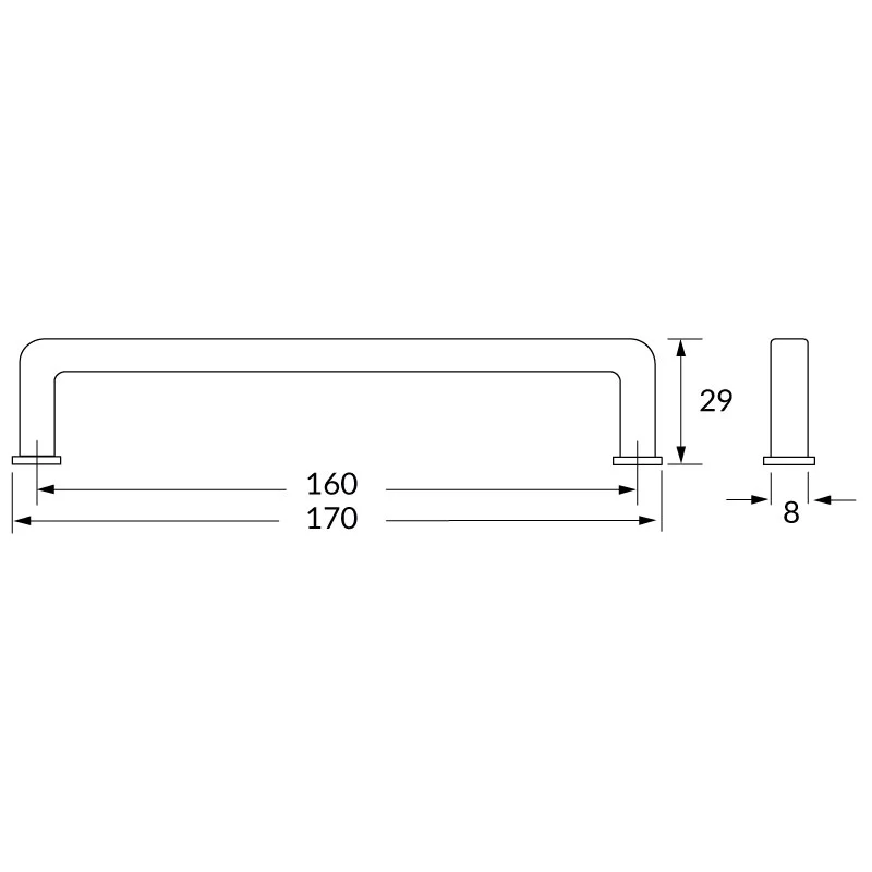 Poignée R73463 noir 160 mm