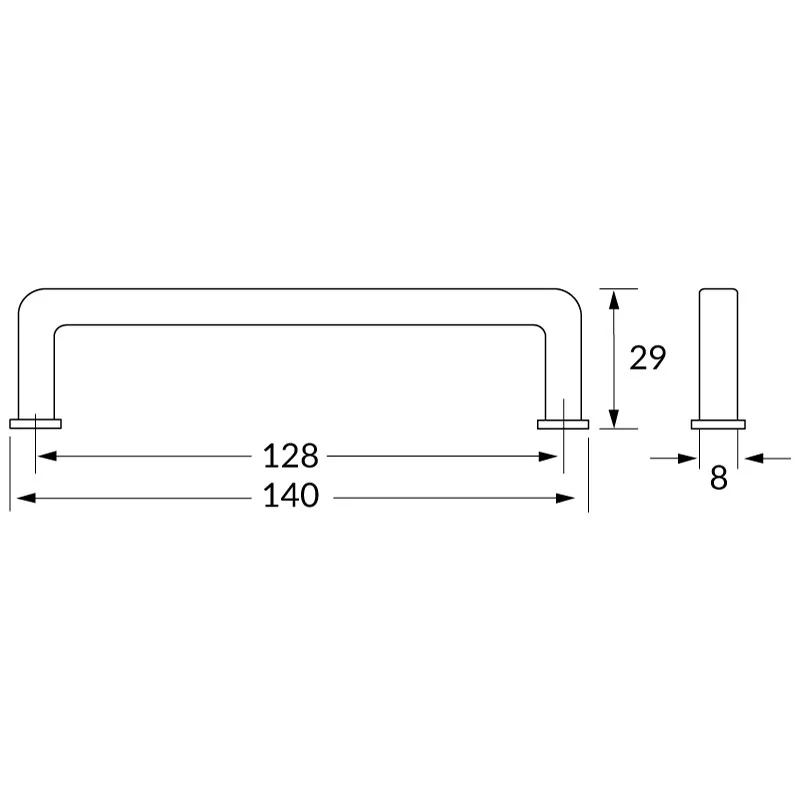 Poignée R73463 nickel brossé 128 mm