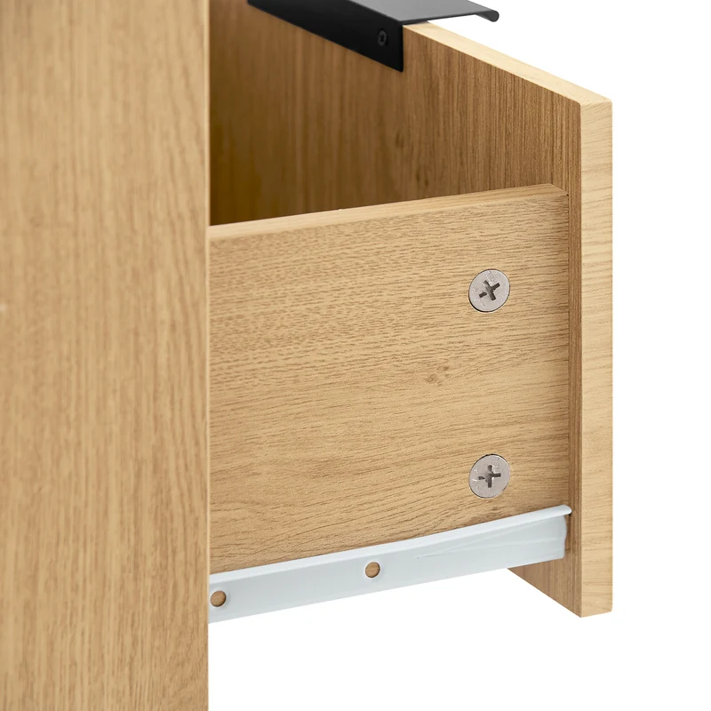 SoBuy FBT166-N Table de Chevet avec 2 tiroirs, Table d'appoint pour Chambre à Coucher ou Salon, Naturelle l 40 x P 42 x H 47 cm