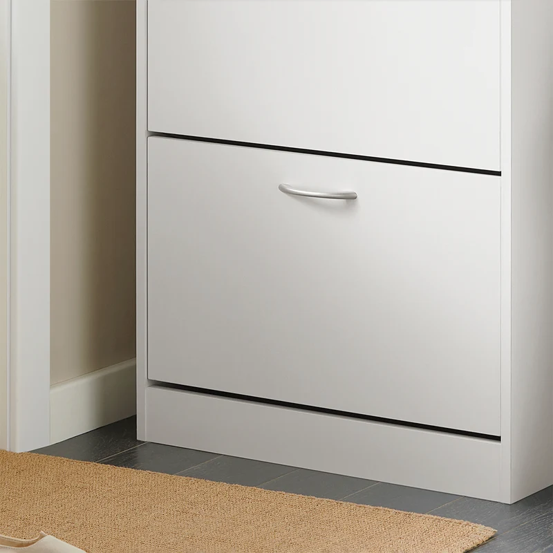 SoBuy FSR110-W Meuble d'Entrée avec 3 Abattants + Placard Rangement Chaussures - Meuble à Chaussures pour Couloir, Studio ou Appartement - Blanc 71x24x111cm