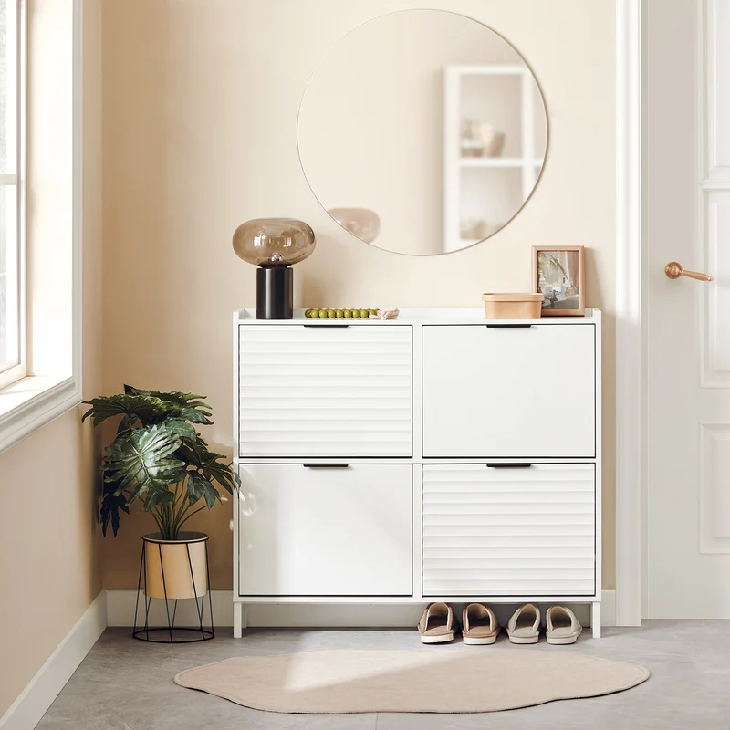 SoBuy FSR197-W Meuble à Chaussures Gain de Place Ultra-Slim 19cm – Entrée Étroite – Blanc