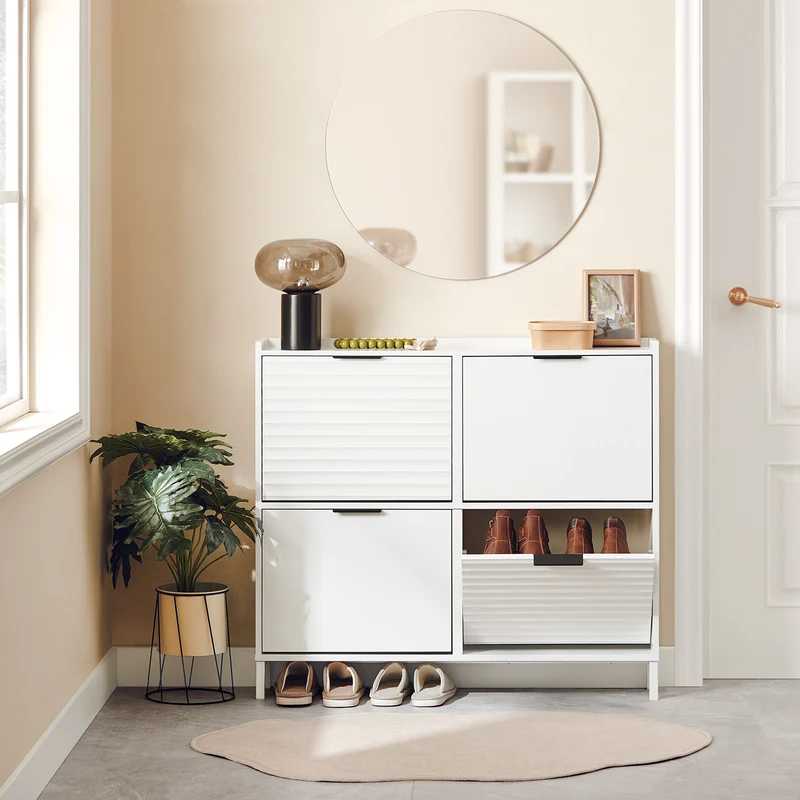 SoBuy FSR197-W Meuble à Chaussures Gain de Place Ultra-Slim 19cm – Entrée Étroite – Blanc