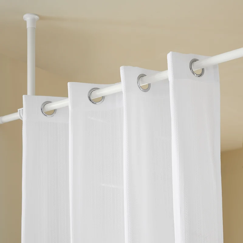SoBuy KLS12-W Paravent Séparateur de Pièces Rideau Télescopique Rideau Réglable en Hauteur Rideau