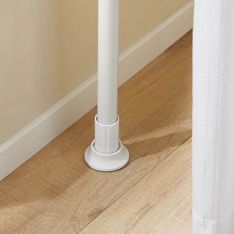 SoBuy KLS12-W Paravent Séparateur de Pièces Rideau Télescopique Rideau Réglable en Hauteur Rideau