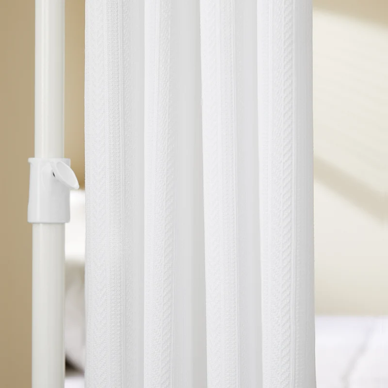SoBuy KLS12-W Paravent Séparateur de Pièces Rideau Télescopique Rideau Réglable en Hauteur Rideau