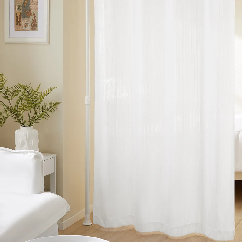 SoBuy KLS12-W Paravent Séparateur de Pièces Rideau Télescopique Rideau Réglable en Hauteur Rideau