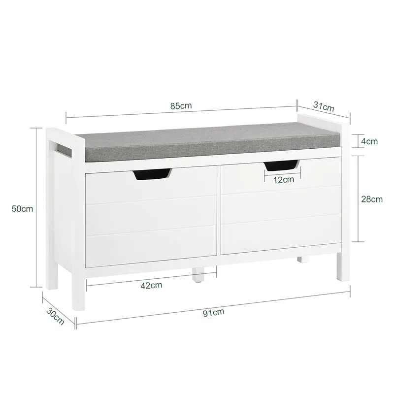 SoBuy FSR63-W Banc de Rangement Commode à Chaussure