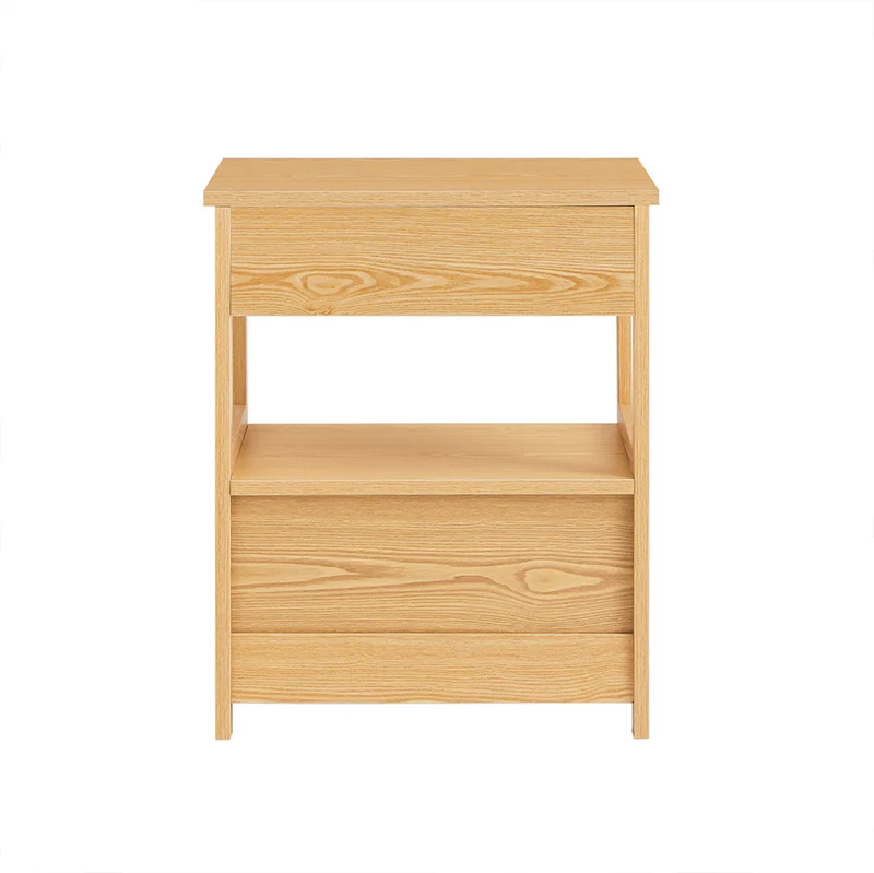sobuyes.shopG258-N Table de Chevet Bout de Canapé avec 2 tiroirs et 1 étagère