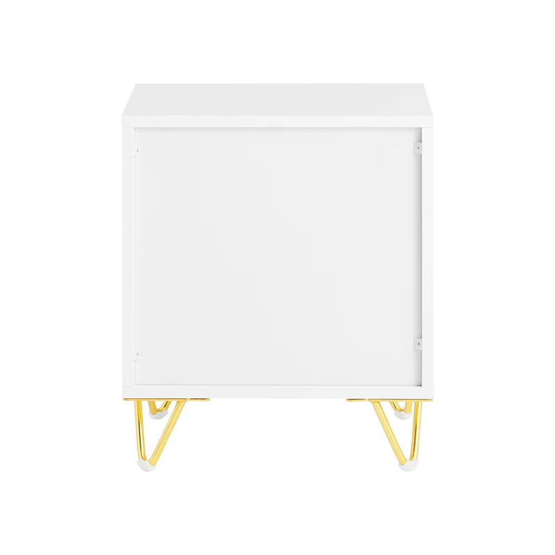 SoBuy FBT160-W Table de Chevet à 2 Tiroirs