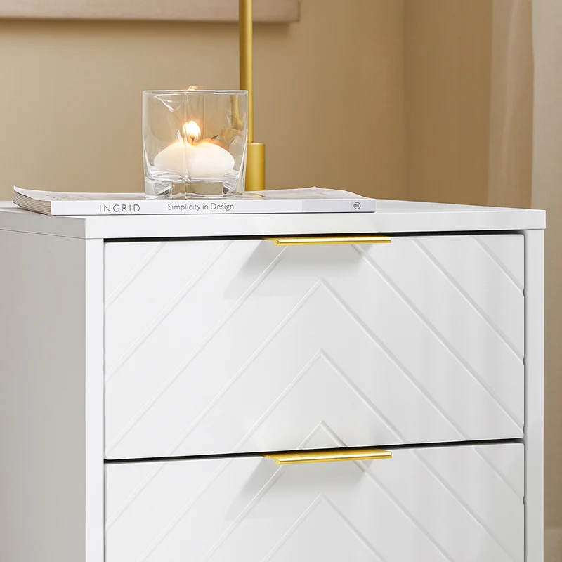SoBuy FBT160-W Table de Chevet à 2 Tiroirs