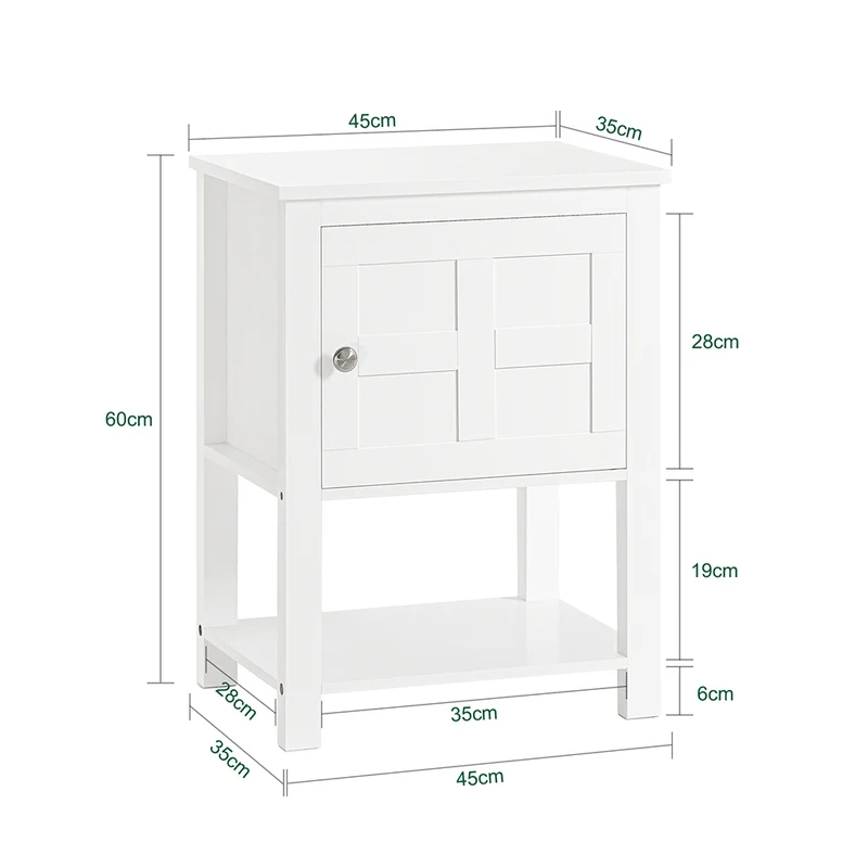 SoBuy FBT113-W Table de Chevet, Table de Nuit, Table d'Appoint, Table de Téléphone, Bout de Canapé