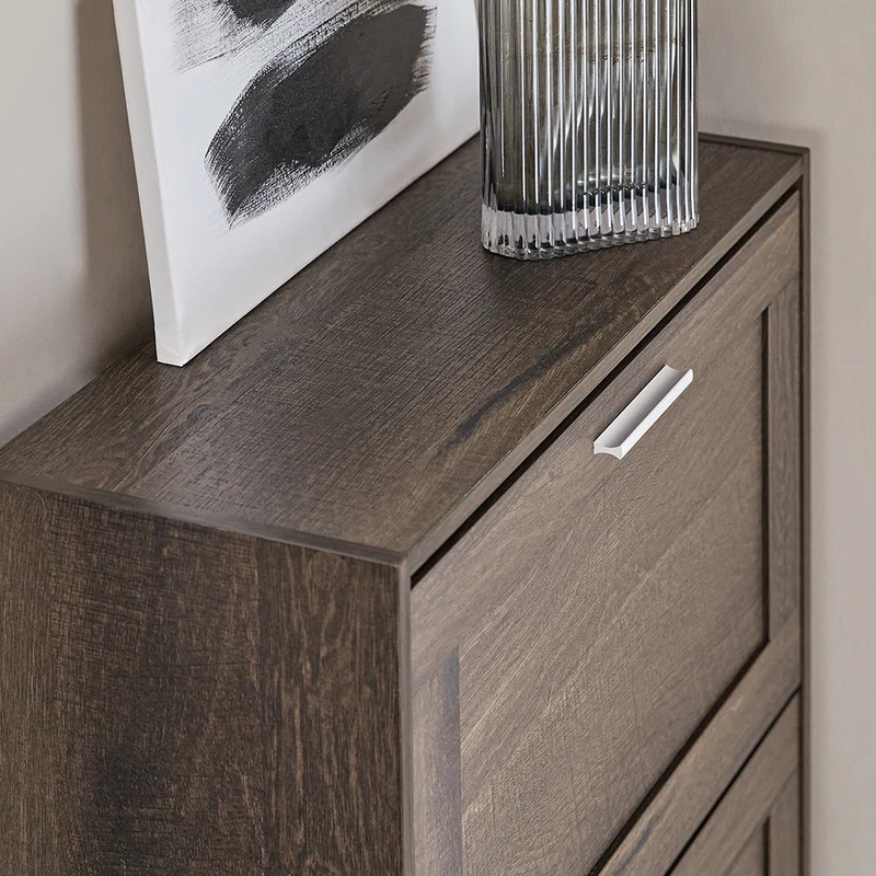 SoBuy FSR137-BR Meuble à Chaussures Armoire à Chaussures Commode à Chaussures avec 2 Abattants