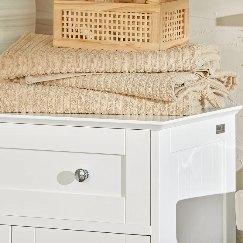 SoBuy BZR120-W Meuble Bas de Salle de Bain Armoire Toilette Commode Meuble de Rangement avec 1 Tiroir et 2 Portes