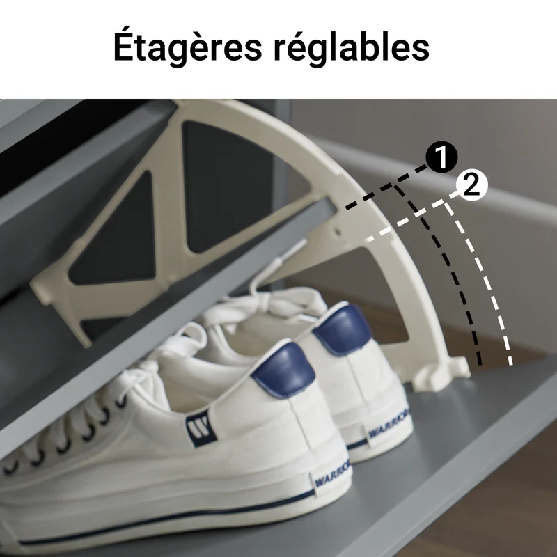 SoBuy FSR98-HG Banc à Chaussures Meuble à Chaussures avec Assise Coussin Rembourré et Abattant