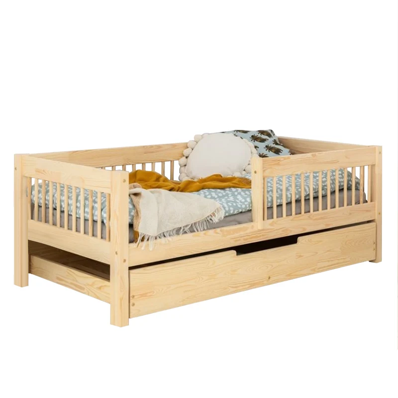 Lit 90x190 sommier et tiroir inclus Ariette Bois