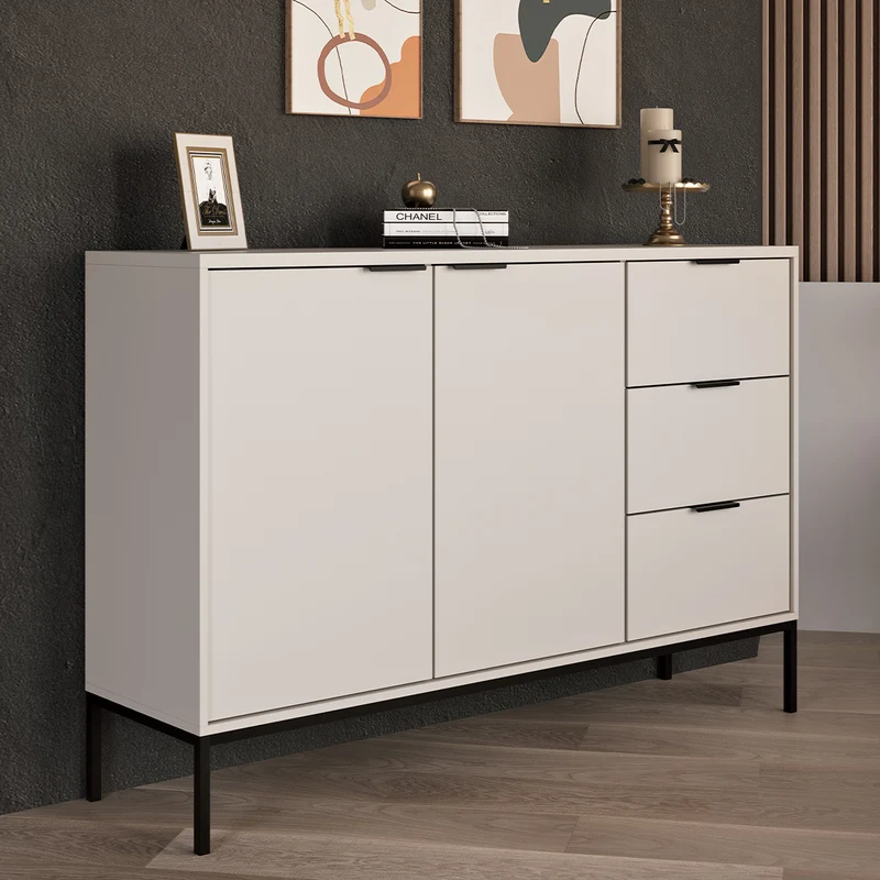 Buffet 2 portes 3 tiroirs Seattle Cachemire