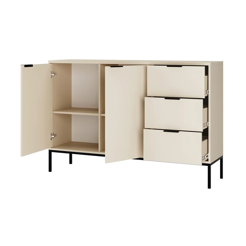 Buffet 2 portes 3 tiroirs Seattle Cachemire