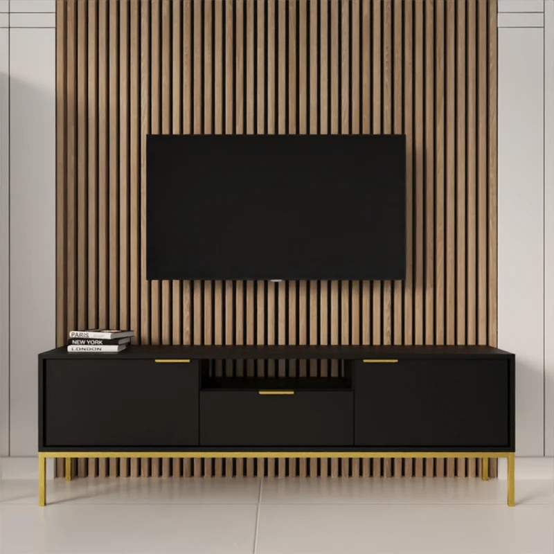 Meuble TV 135 cm Seattle Noir