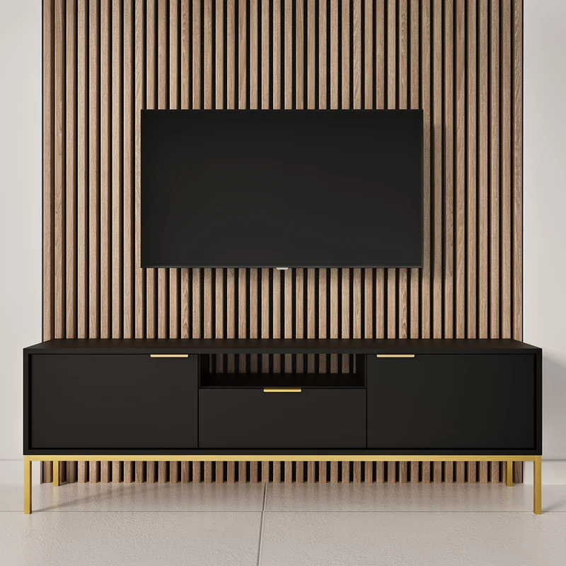 Meuble TV 175 cm Seattle Noir