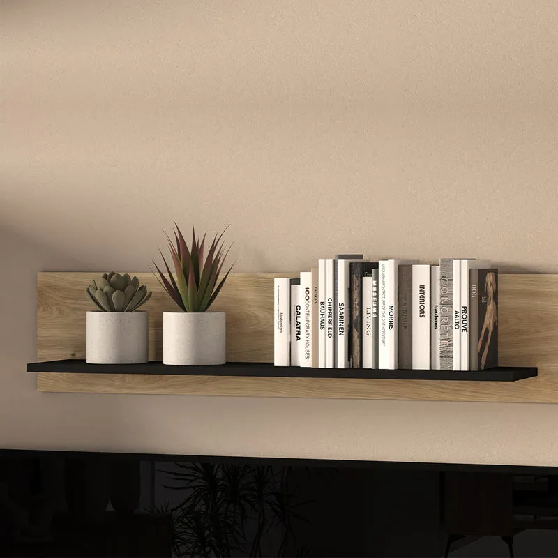 Étagère murale Elara Bois et Noir