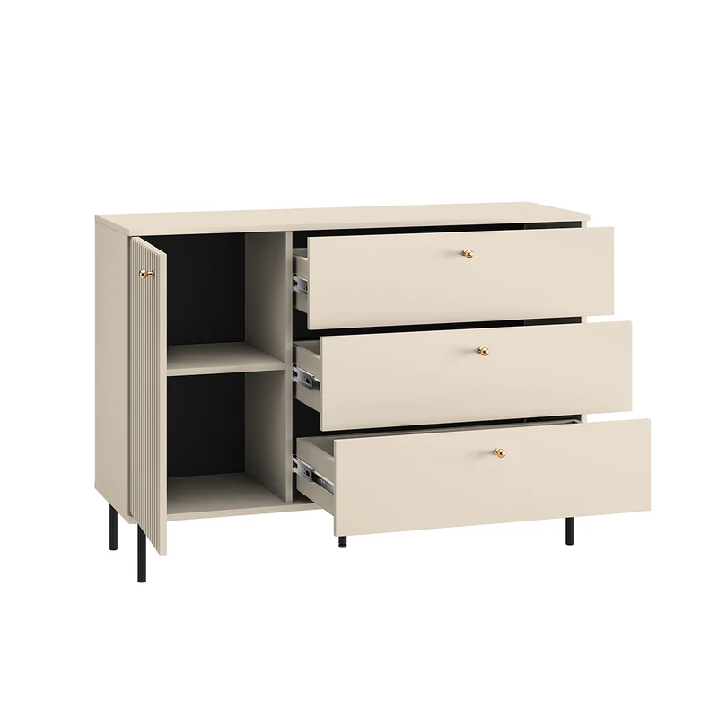 Buffet 1 porte 3 tiroirs Nova Cachemire