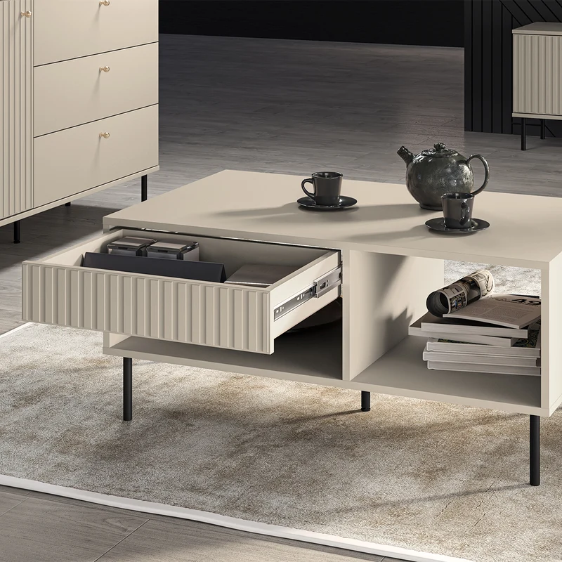 Table basse 1 tiroir Nova Cachemire