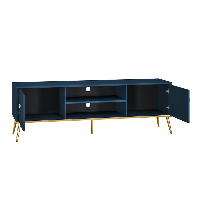Meuble TV 2 portes 160 cm Thalia Bleu