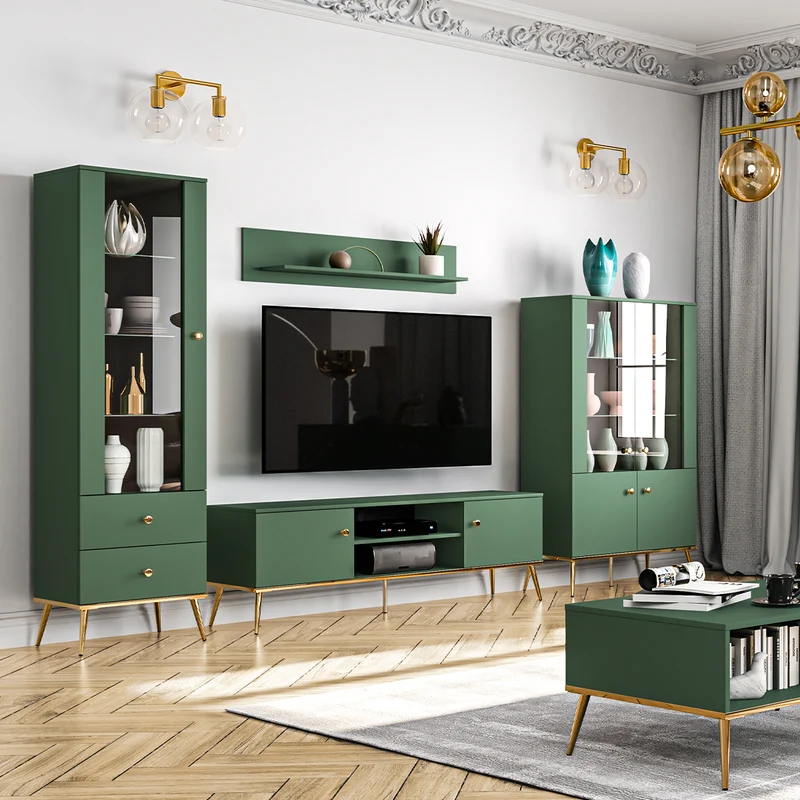 Meuble TV 2 portes 160 cm Thalia Vert