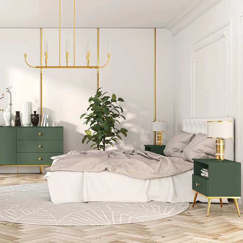 Chevet 1 tiroir Thalia Vert