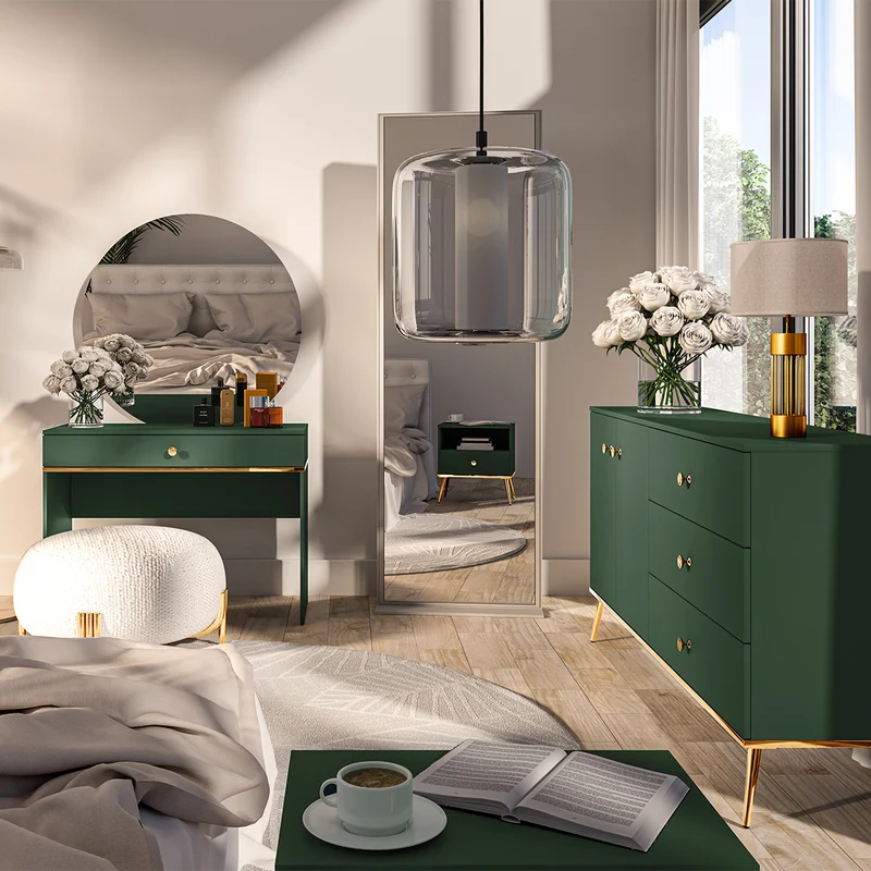 Console Coiffeuse 1 tiroir Thalia Vert