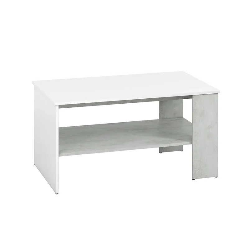 Table basse Orion Blanc et Effet béton