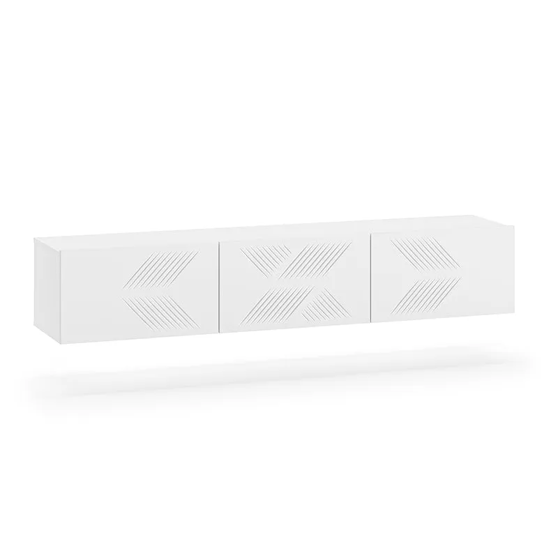 Meuble TV mural 3 portes 170 cm Aura Blanc