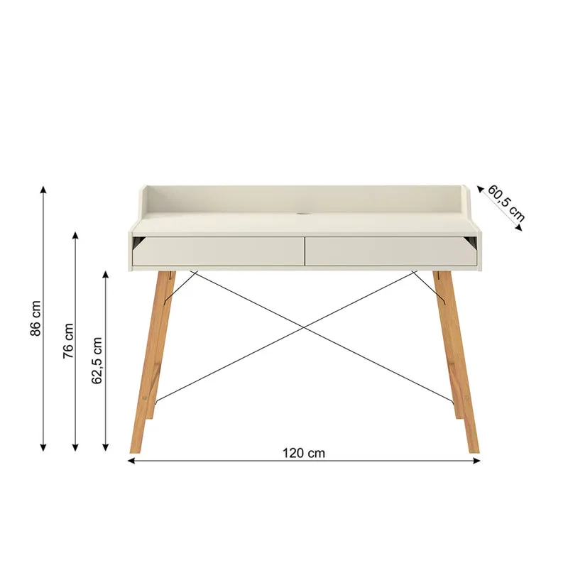 Bureau 2 tiroirs Bellamy Lotta Cachemire