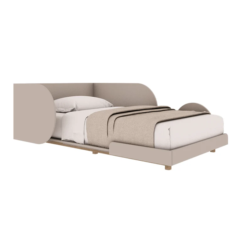 Lit évolutif 90x200 sommier inclus Wood Luck Bloom - Cachemire et Bois
