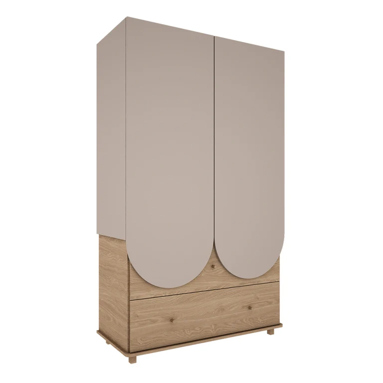 Armoire 2 portes 2 tiroirs Wood Luck Bloom - Cachemire et Bois