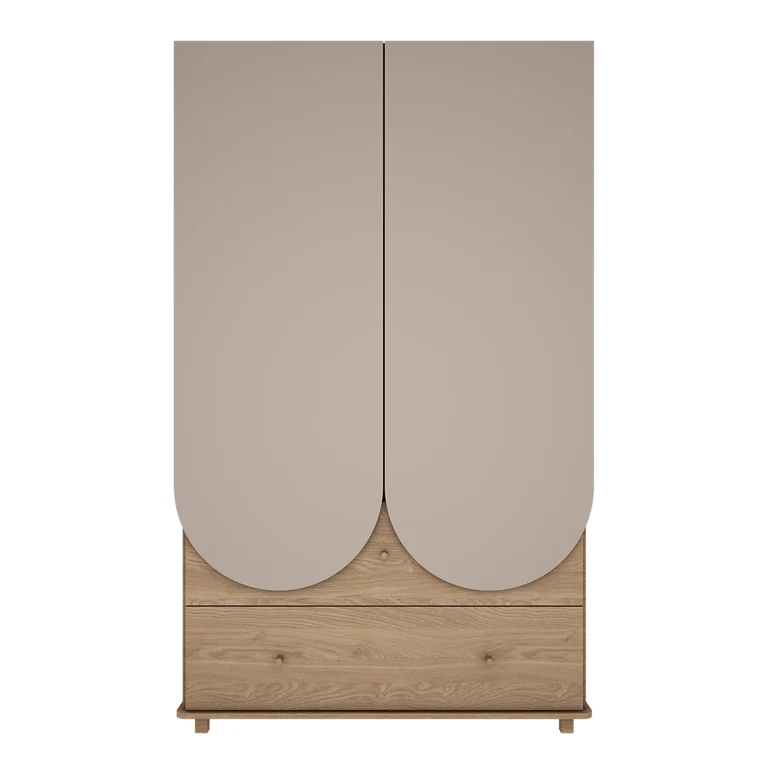 Armoire 2 portes 2 tiroirs Wood Luck Bloom - Cachemire et Bois