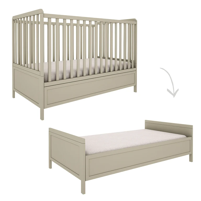 Lit évolutif 70x140 et commode 4 tiroirs Wood Luck Gabriel - Vert Eucalyptus